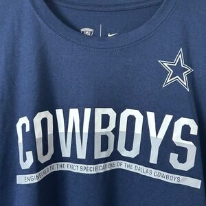 Nike Dallas Cowboys Shirt Mens Small Navy Blue Dri-FIT Long Sleeve NFL Training